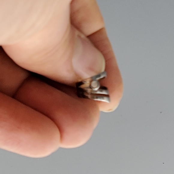 Diana Silvertone Heart Bracelet, Screw Earrings and Earring Cuff 3 Piece Set - Picture 5 of 10